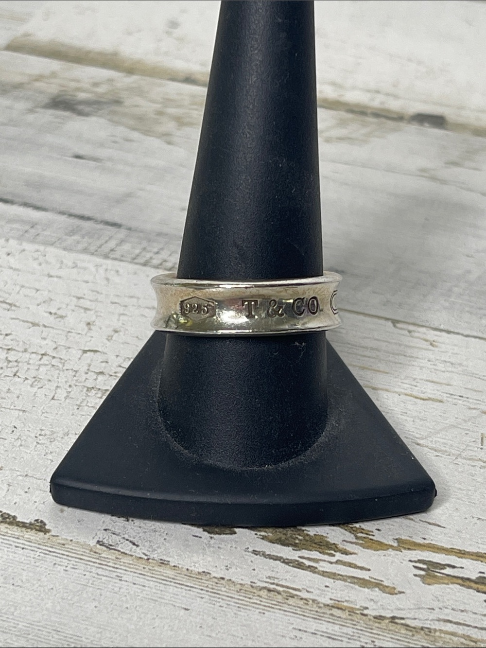 Vintage Tiffany & Co. 1837 Sterling Silver 925 Wide Band Ring Size 10 1997